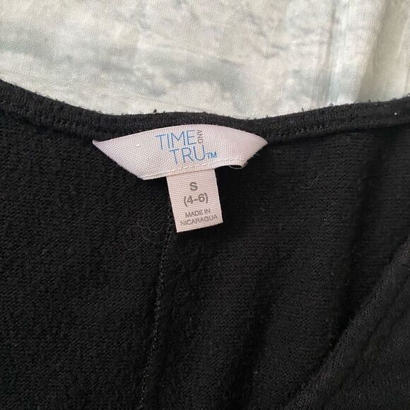 Time & Tru women S scoopneck batwing loose fit longsleeve sweater black - Picture 7 of 12